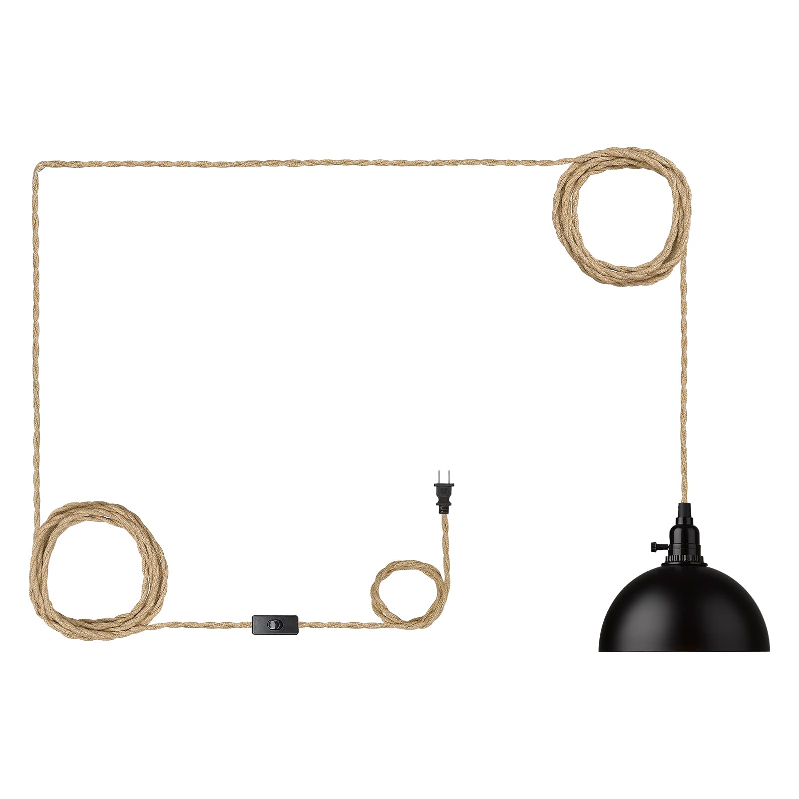zeyu Industrial Plug in Hanging Light - Farmhouse Pendant Light